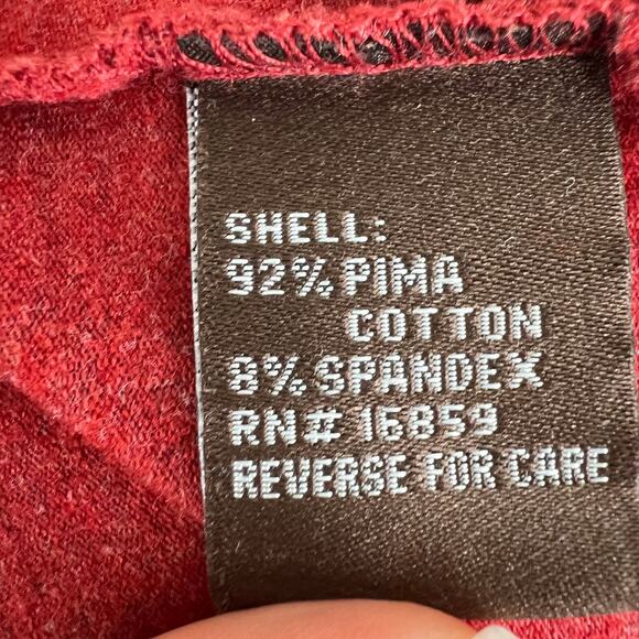 J. McLaughlin Red Long Sleeve Pima Cotton Blend Mock Neck Pullover Top Size XL - Picture 7 of 7